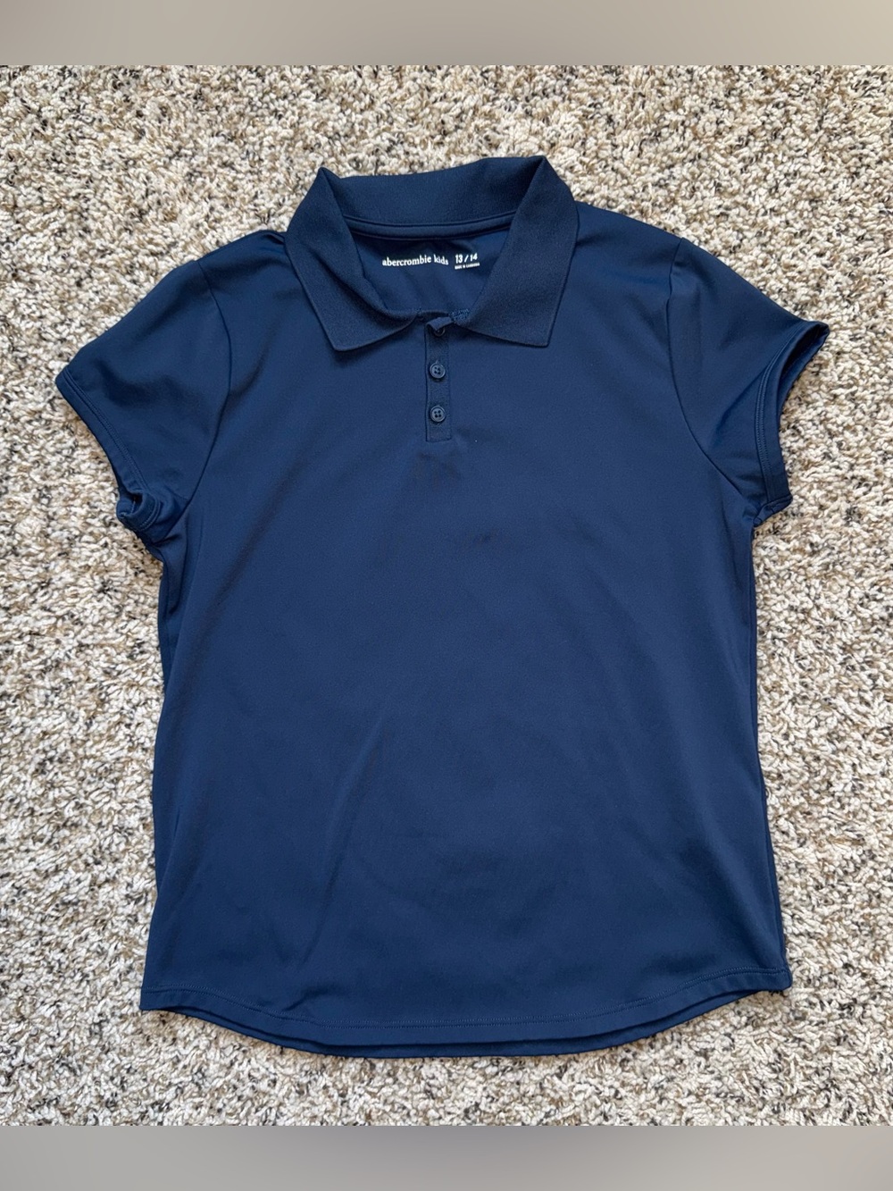 abercrombie kids Size 13/14 Navy Blue Active Performance Polo Shirt